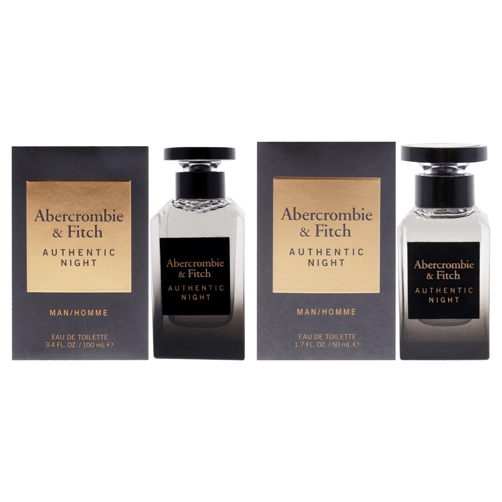 Authentic Night Kit by Abercrombie and Fitch for Men - 2 Pc Kit 3.4oz EDT